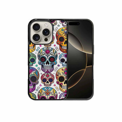 iPhone 16 Pro Case — Vibrant Skull Seamless, Personalized Phone Case
