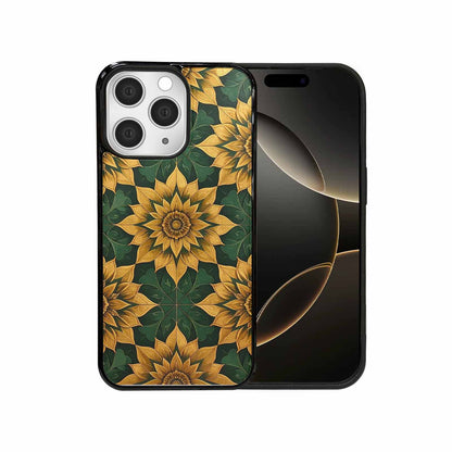 iPhone 15 Pro Max Case — Sunflower Mandala Kaleidoscope Custom, Original Design Phone Case