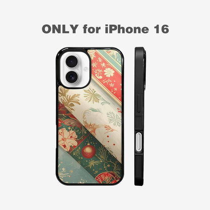 iPhone 16 Case — Christmas Wrapping Paper Pattern Art Wallpaper, Original Design Phone Case