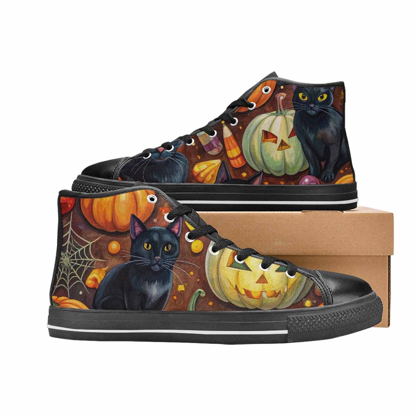 MEN'S Halloween High Top Canvas Surreal Custom Sneakers