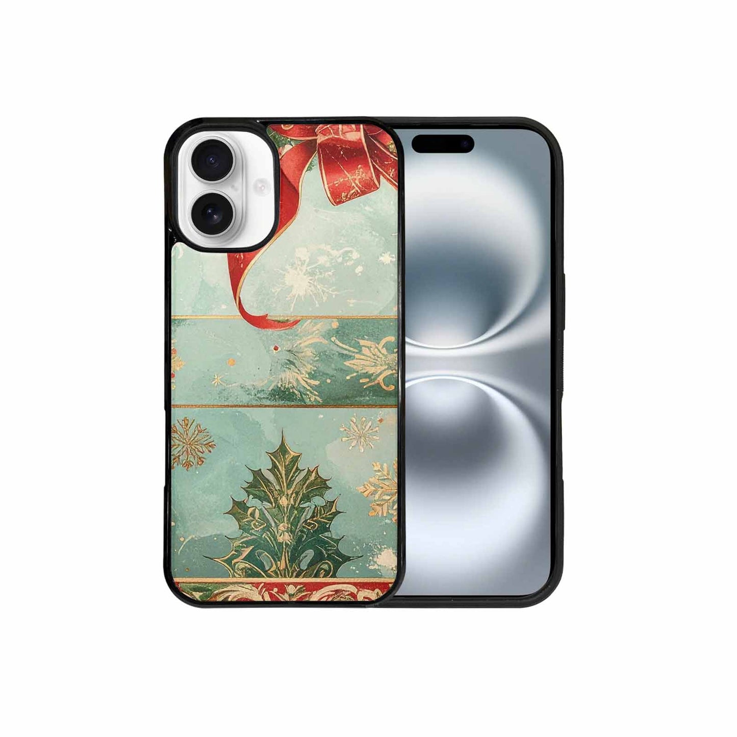 iPhone 16 Plus Case — Christmas Wrapping Paper Pattern Art Wallpaper, Custom Made Phone Cover