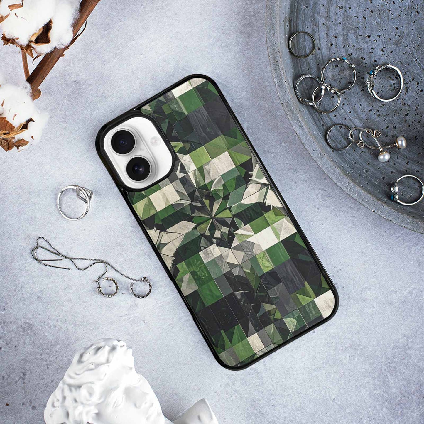 iPhone 16 Plus Case — Aromantic Flag Color Theme Small Rainbow, Unique Phone Case Design
