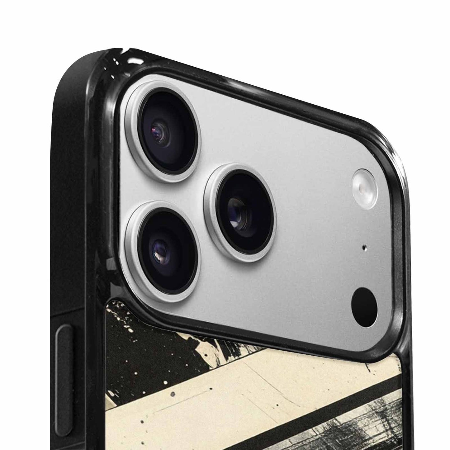 iPhone 17 Pro Max Case — Black And White Solid Retro Vintage, Custom Made Phone Cover