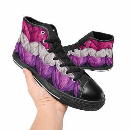 MEN'S Genderfluid Flag Color High Top Canvas Cottagecore Custom Shoes