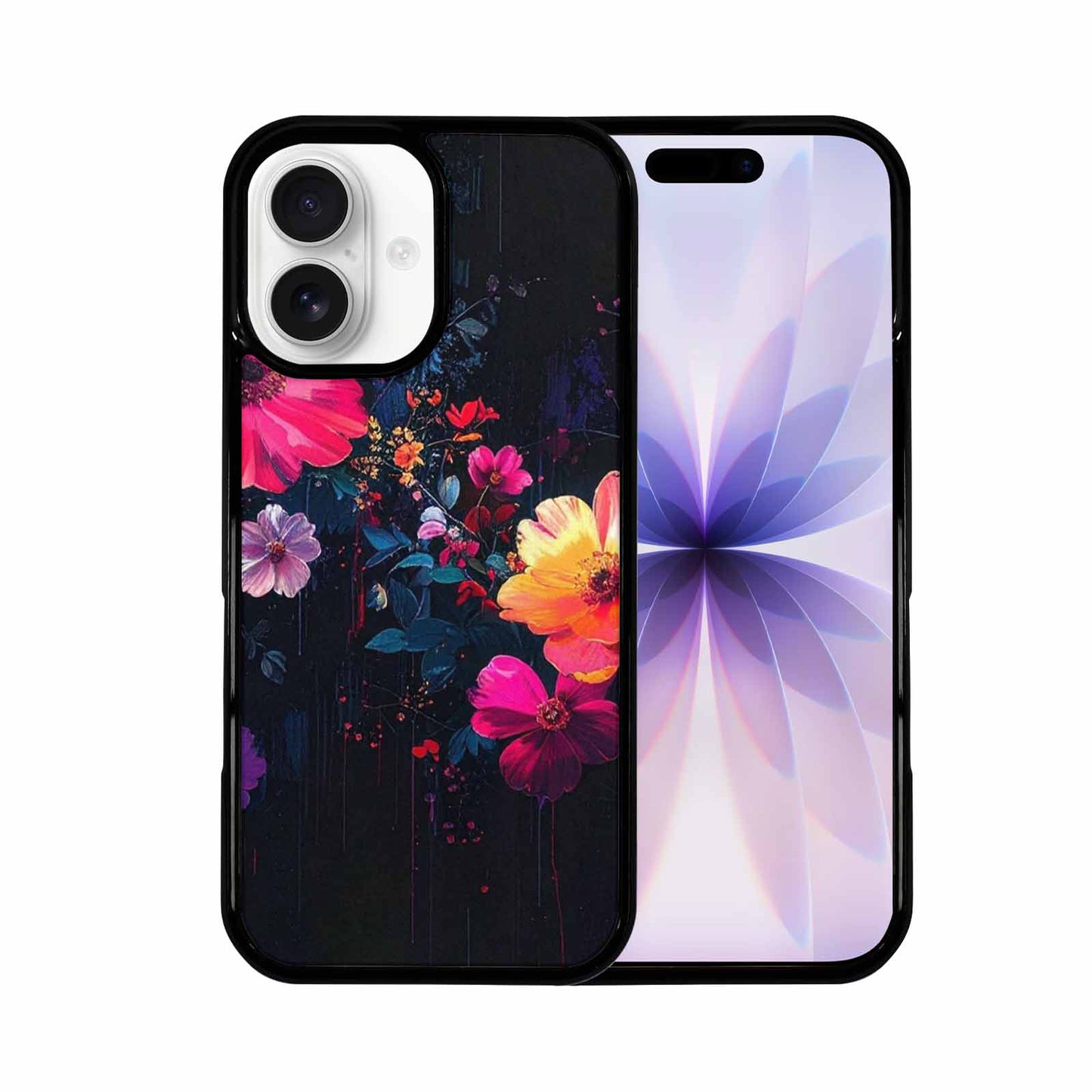 iPhone 17 Case — Shadowy Glitch Floral Pattern Floral, Personalized Phone Case
