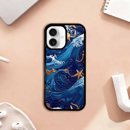 iPhone 17 Case — Small Ocean Wave Pattern, Original Art, Custom Art Phone Cover