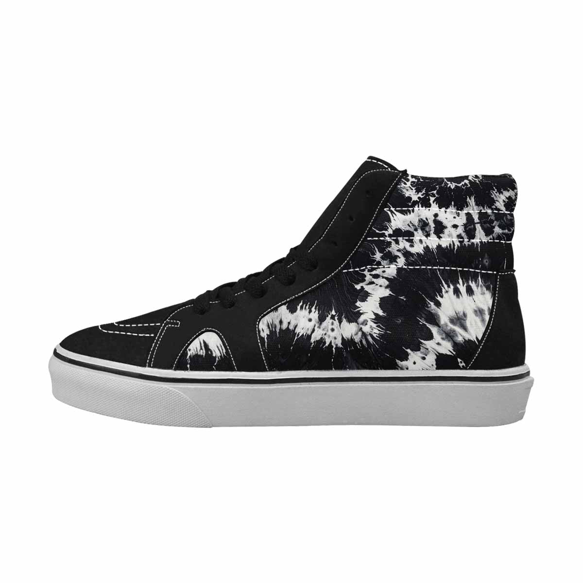 WOMEN'S Black White Animal Print High Top Canvas Grunge Shoes