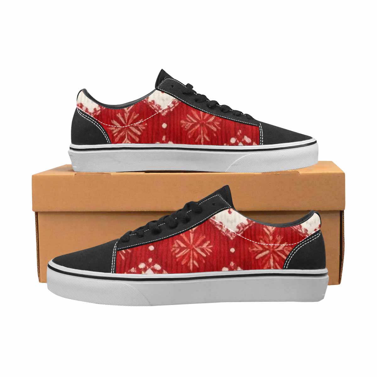 MEN'S Christmas Holly Snowflake Canvas Lace-Up Grunge Shoes