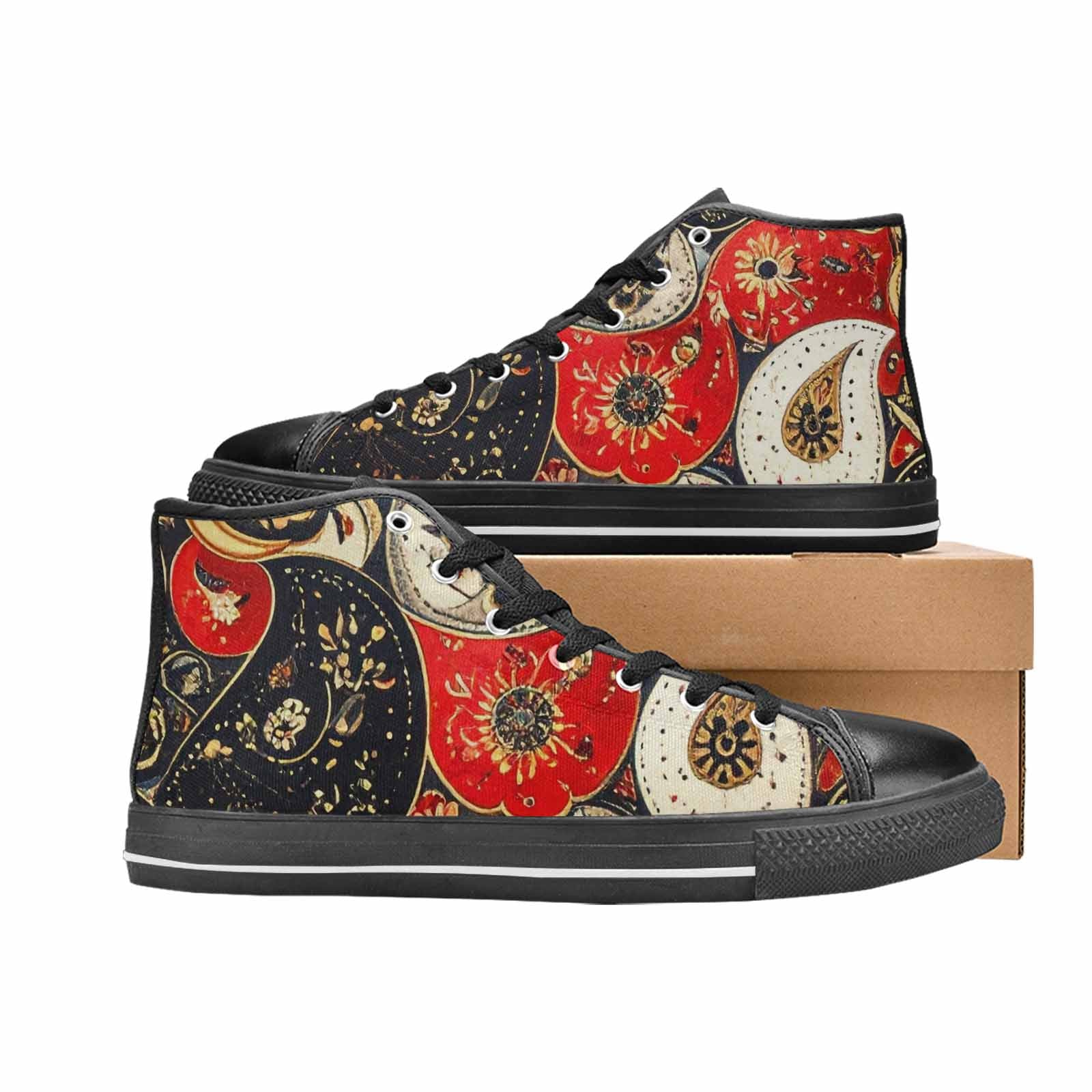 WOMEN'S Paisley Bandana High Top Canvas Grunge Shoes