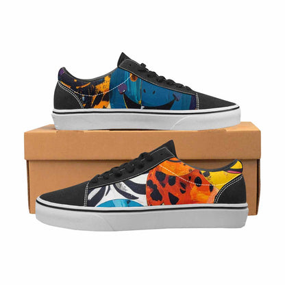 WOMEN'S Smiley Faces Lace-Up Canvas Dark Academia Custom Sneakers