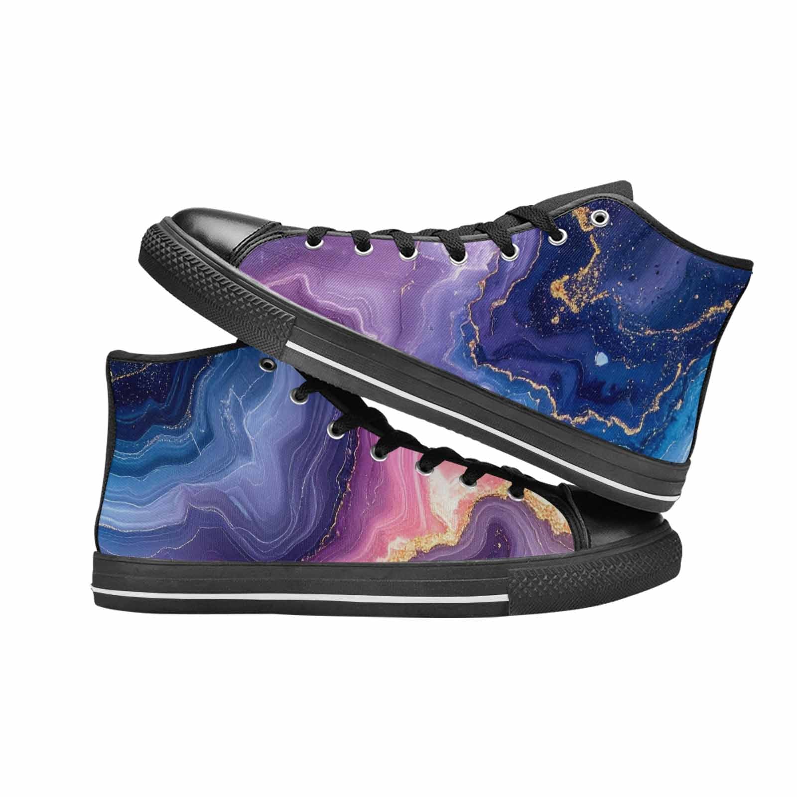 WOMEN'S Marble Galaxy High Top Canvas Dreamcore Custom Sneakers