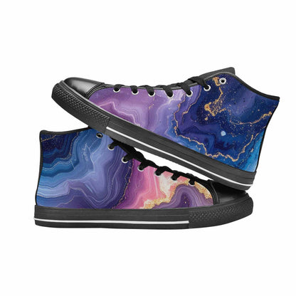 WOMEN'S Marble Galaxy High Top Canvas Dreamcore Custom Sneakers