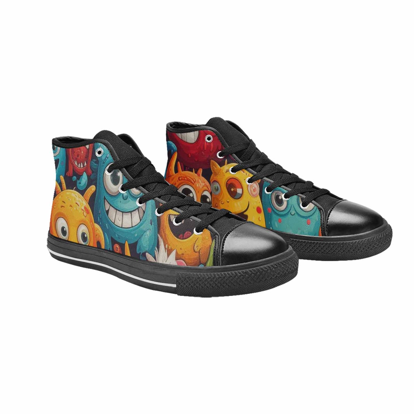 MEN'S Cartoon Monster Character High Top Canvas Surreal Custom Sneakers