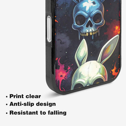 iPhone 16 Case — Radioactive Ghost Bunny Skull Small Radioactive, Customized Protective Case