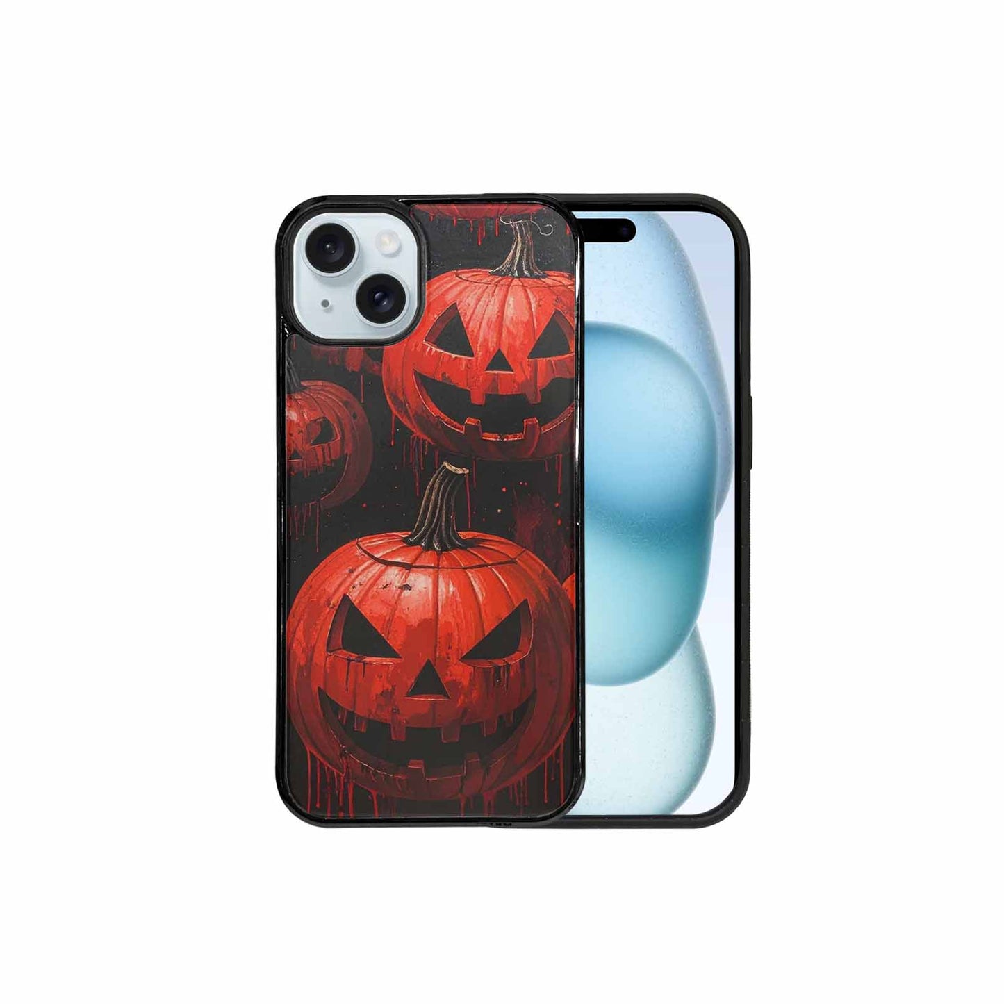iPhone 15 Plus Case — Bloody Pumpkin Face Custom, Custom Phone Case