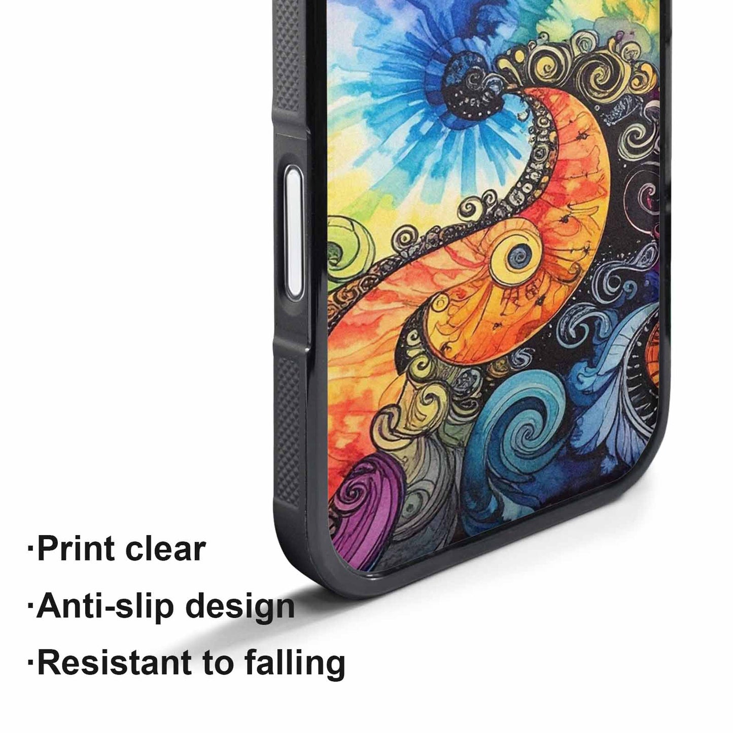 iPhone 17 Pro Max Case — Tie Dye Swirls (black Tie Dye, Custom Print Case Cover