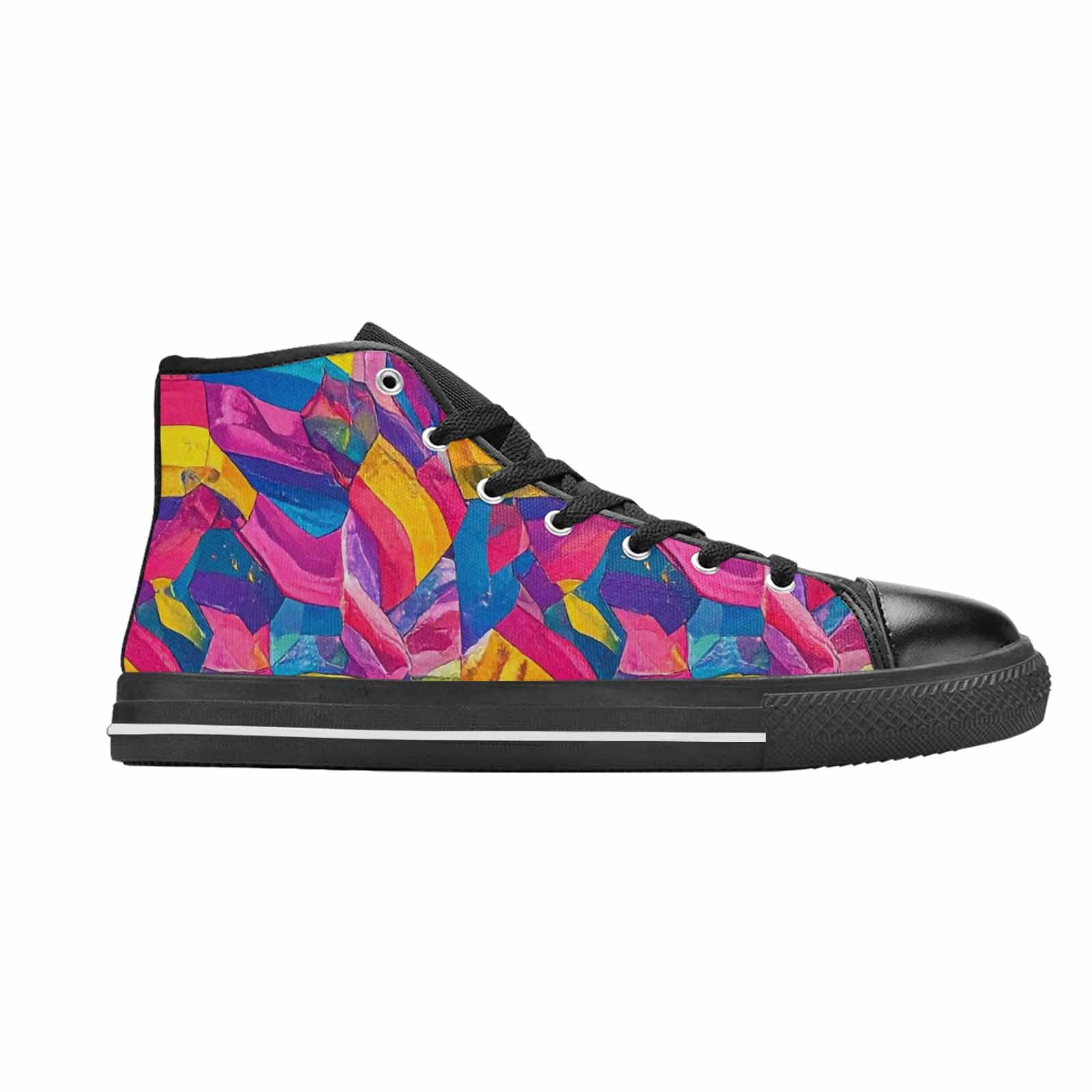 MEN'S Pansexual Flag Color High Top Canvas Dark Academia Custom Sneakers