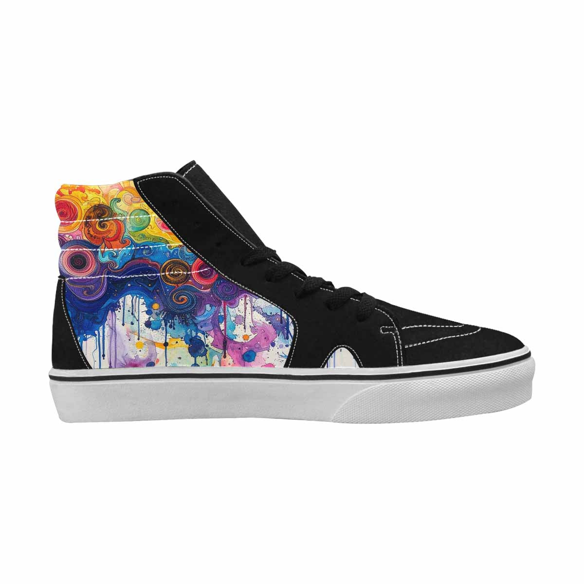 MEN'S Tie High Top Canvas Wallpaper Art Sneakers