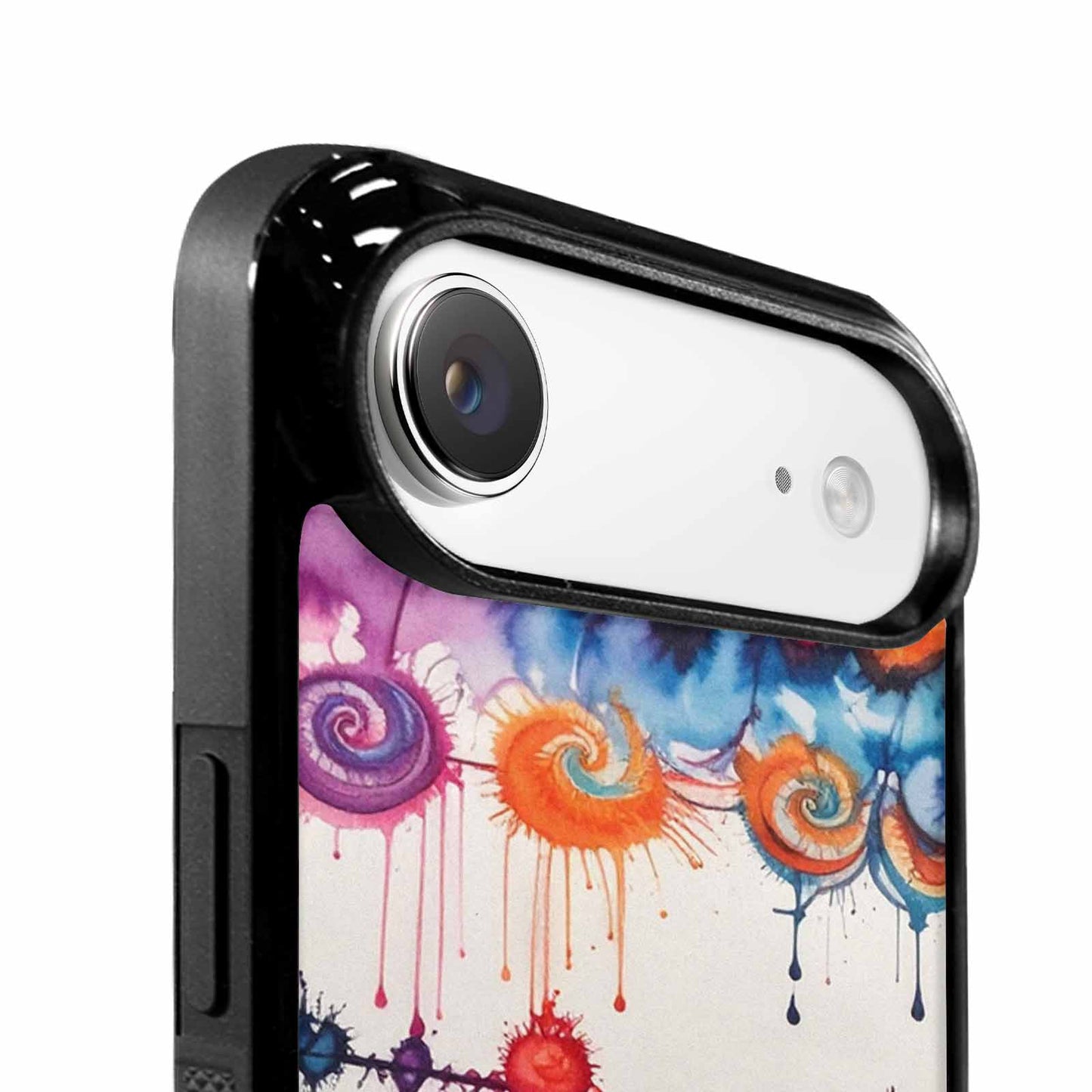 iPhone 17 Air Case — Tie Dye Swirls Black Red Tie, Personalized Phone Case