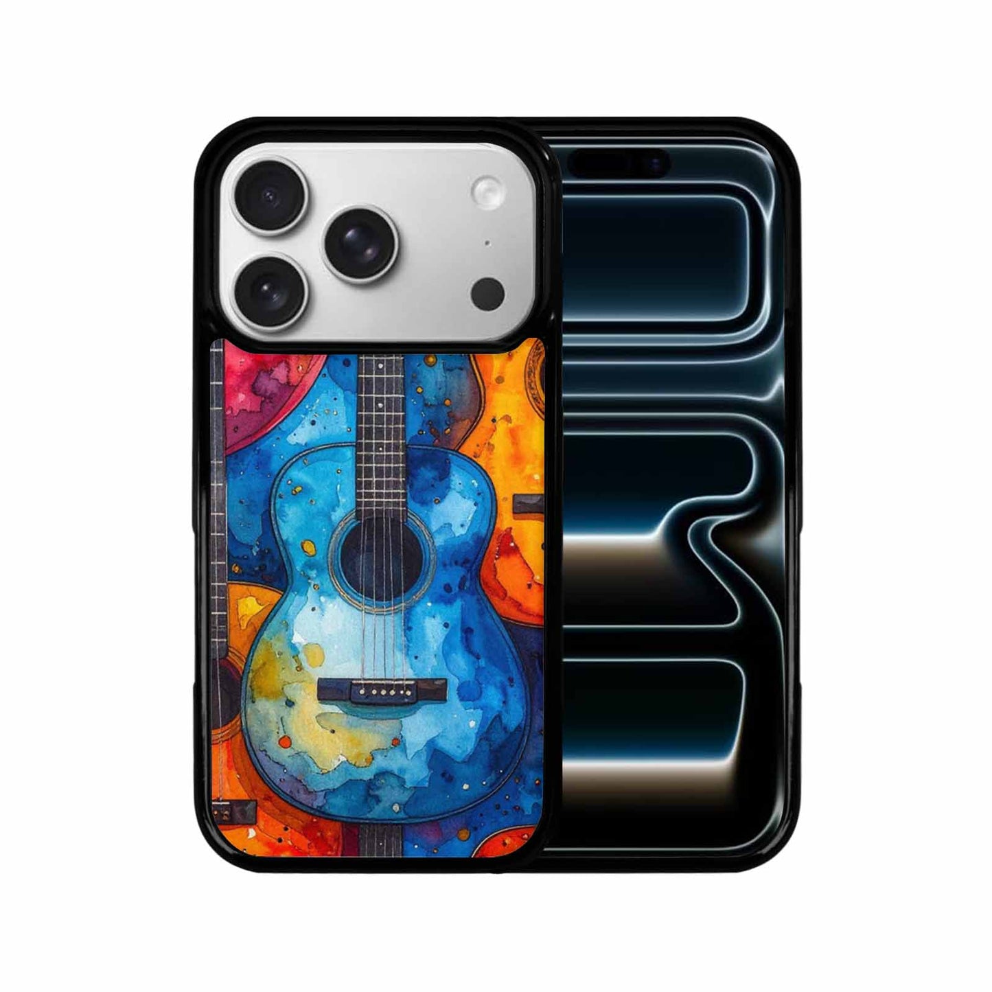 iPhone 17 Pro Case — Watercolor Smiley Face Guitar Watercolor Abstract, Original Design Phone Case