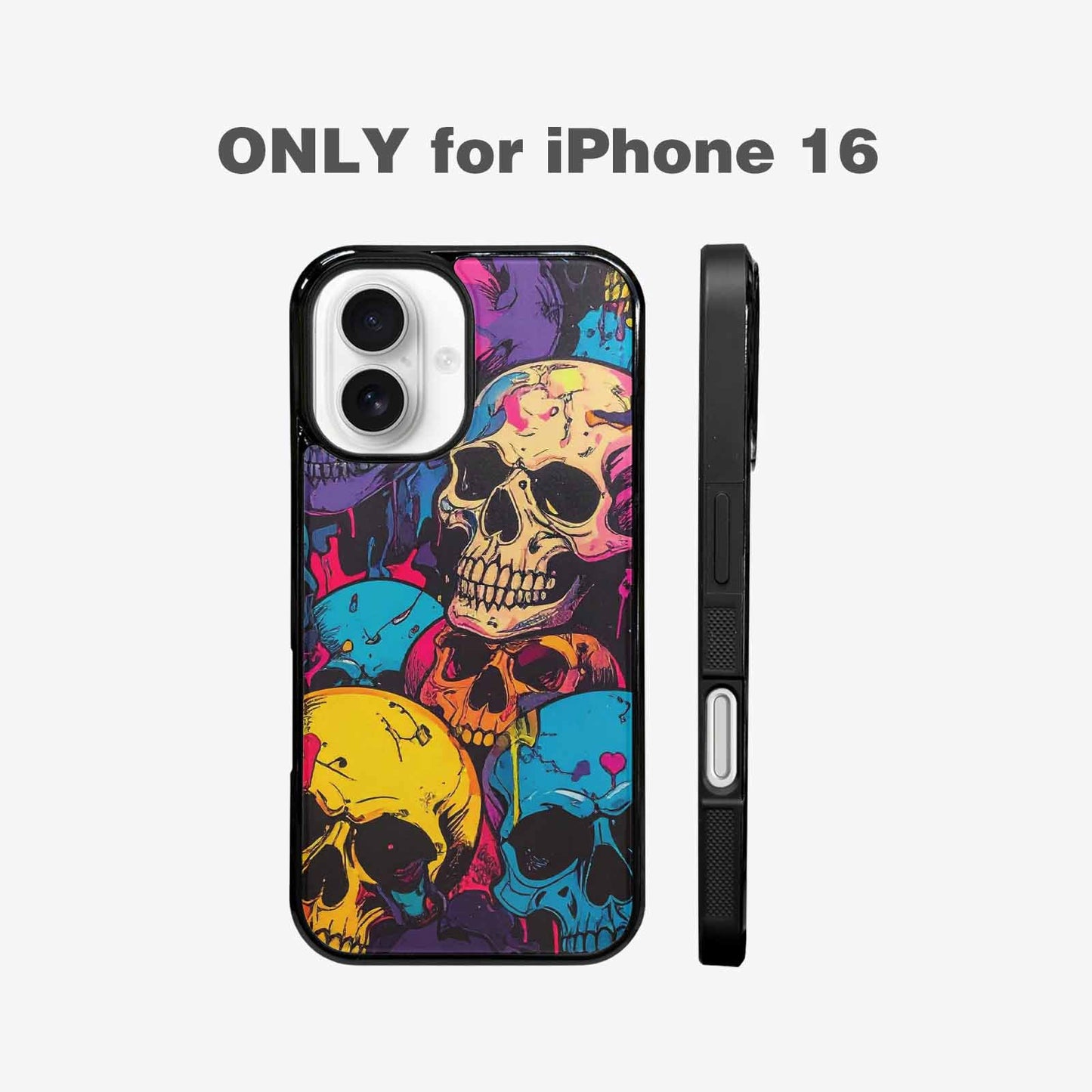 iPhone 16 Case — 1000s Of Skulls Digital Camo Drip, Custom Made Phone Cover