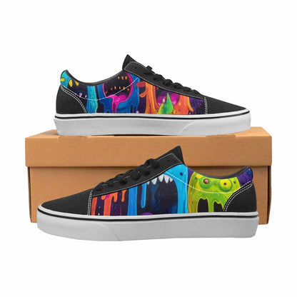WOMEN'S Ice Cream Monsters  Lace-Up Canvas Wallpaper Art Custom Sneakers