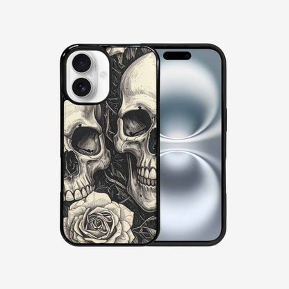 iPhone 16 Case — 20 Skulls Overlapping Seamless Tileable Pattern, Custom Designed Case Cover
