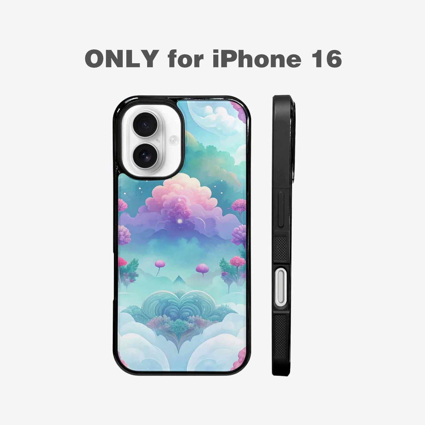 iPhone 16 Case — Surrealist Dreamscape Illustration Pattern, Unique Phone Case Design