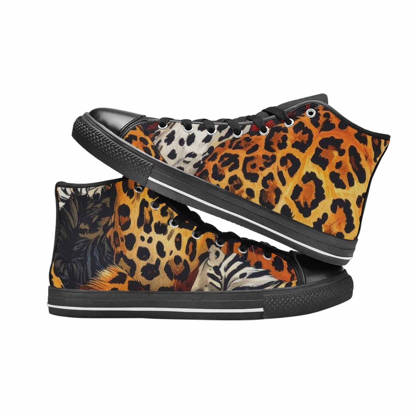 MEN'S Animal Print High Top Canvas Vivid Custom Sneakers