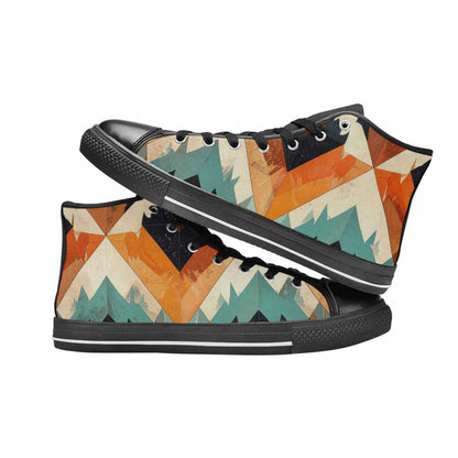WOMEN'S Southwestern Geometric Diamond High Top Canvas Vivid Custom Shoes