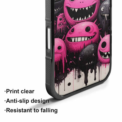 iPhone 17 Case — Black &amp; Pink Ink Cartoon Cute, Personalized Phone Case