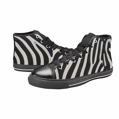 MEN'S Modern Zebra Stripe Solid High Top Canvas Y2K Custom Shoes