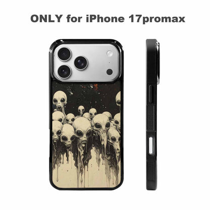iPhone 17 Pro Max Case — Melting Aliens Pattern Alien Scifi, Custom Art Phone Cover