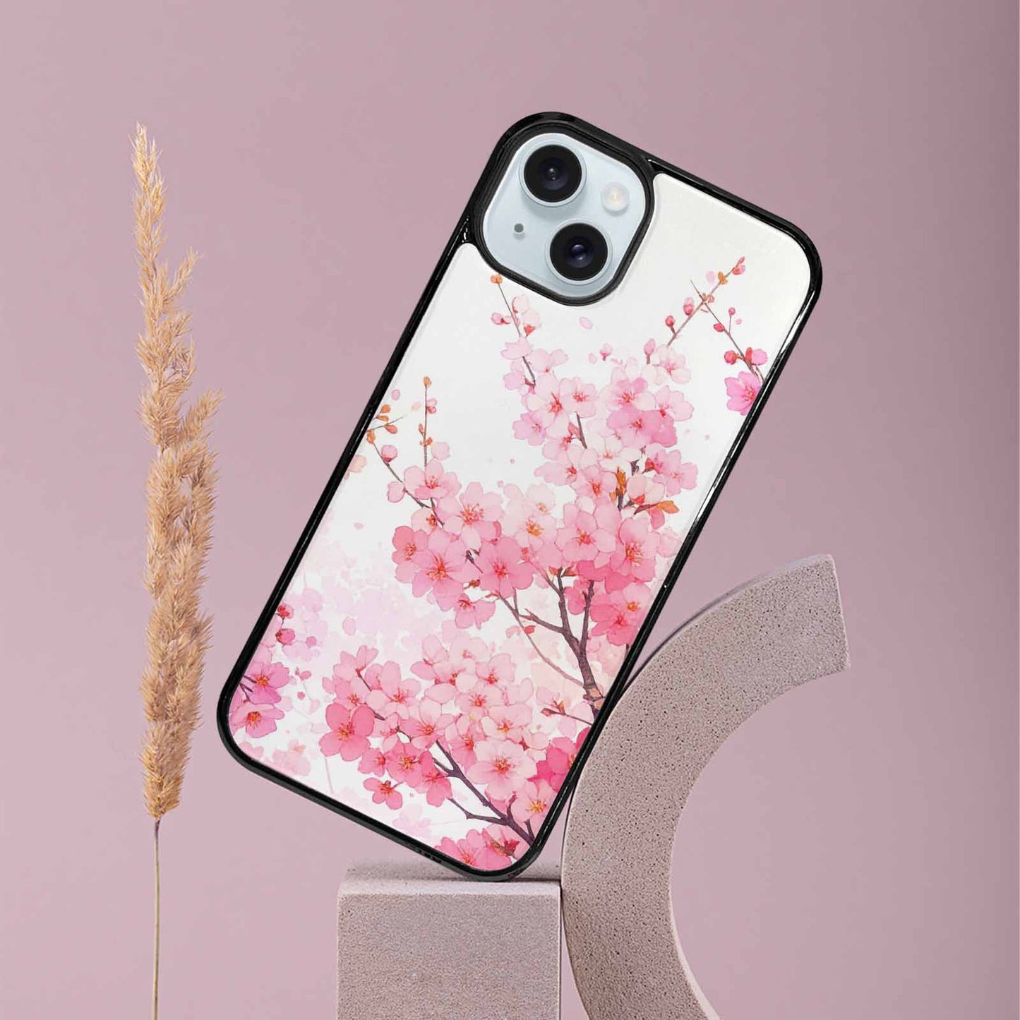 iPhone 15 Plus Case — Cherry Blossom Branch Cherry Blo Bir, Customized Protective Case