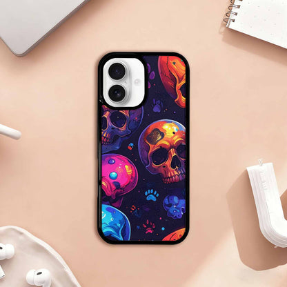 iPhone 17 Case — Iridescent Millions Of Gothic Skulls, Custom Made Phone Cover