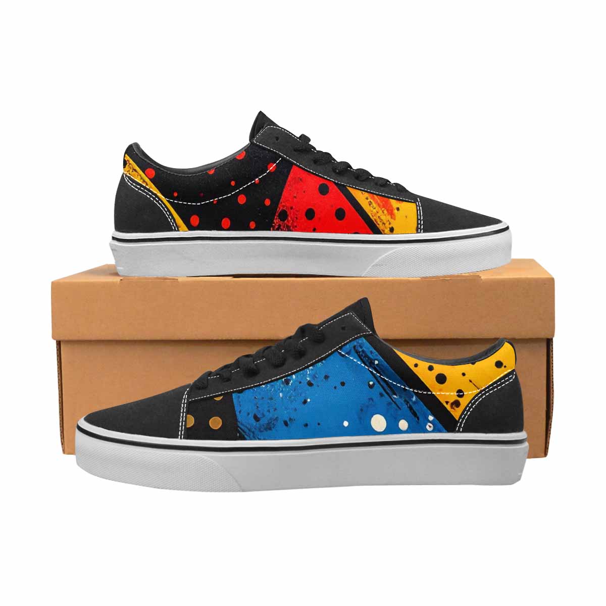 WOMEN'S Comic Book Halftone Canvas Lace-Up Surreal Custom Shoes