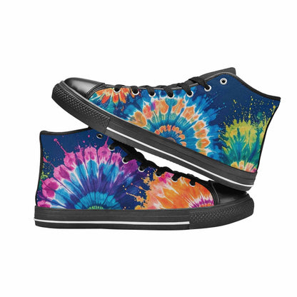 MEN'S Tie Dye Mixed Style High Top Canvas Neon Fantasy Custom Sneakers