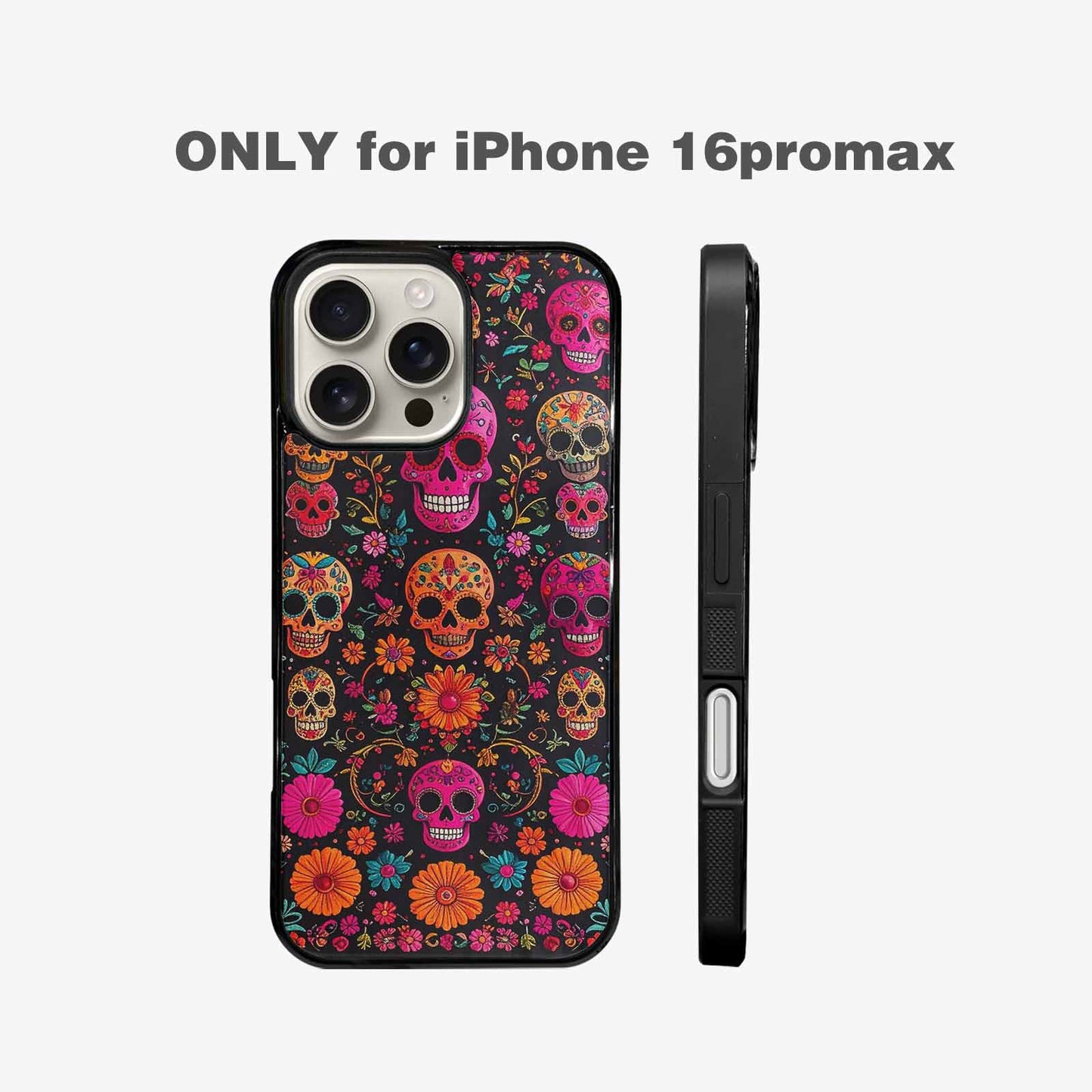 iPhone 16 Pro Max Case — Colorful Dia De Los Muertos Sugar, Custom Art Phone Cover