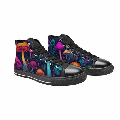 MEN'S Psychedelic Mushroom High Top Canvas Grunge Custom Shoes