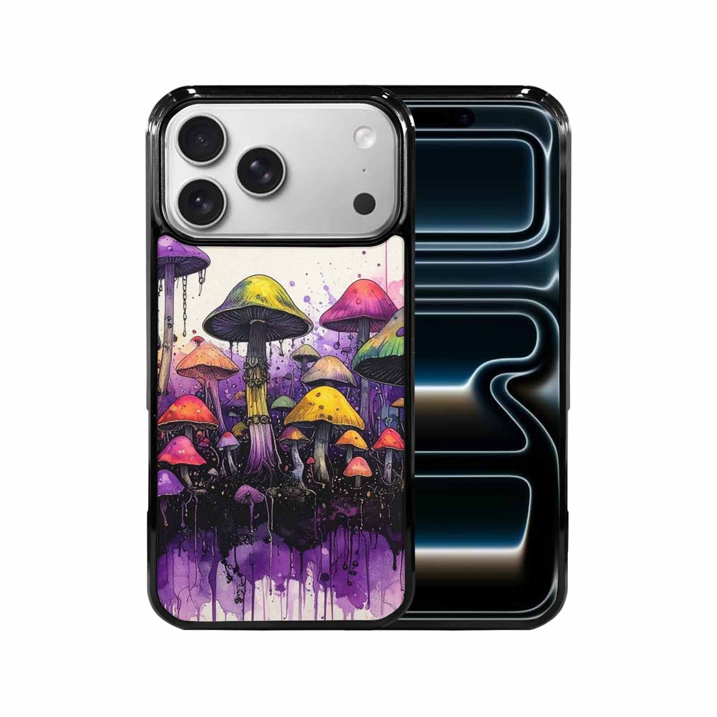 iPhone 17 Pro Max Case — Black &amp; Purple Ink Original Art, Custom Art Phone Cover