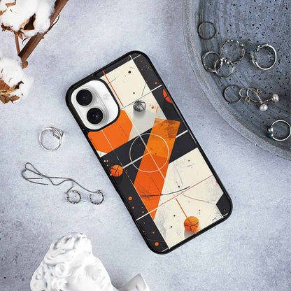 iPhone 16 Plus Case — Basketball Pattern Court Lines And Balls, Original Design Phone Case