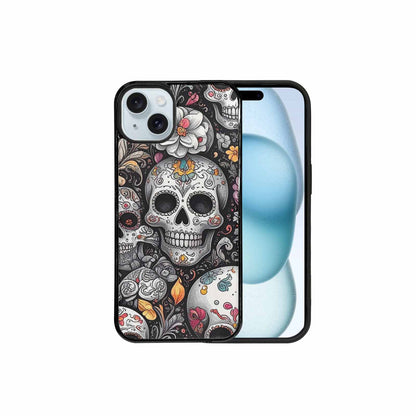 iPhone 15 Plus Case — Greyscale Black And White Dark Black, Unique Phone Case Design