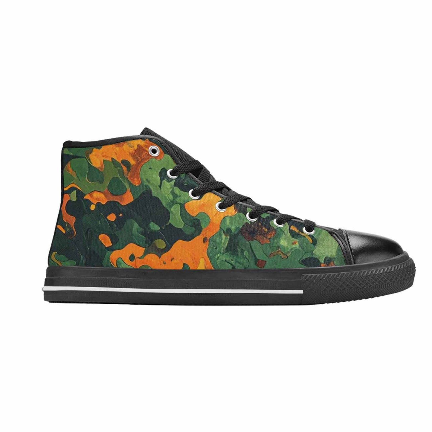 MEN'S Military Camouflage Blotch High Top Canvas Grunge Custom Sneakers
