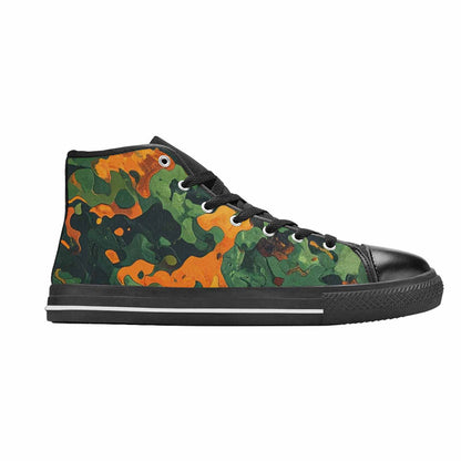 MEN'S Military Camouflage Blotch High Top Canvas Grunge Custom Sneakers