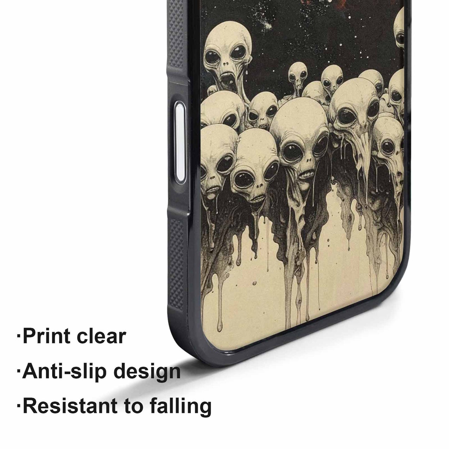 iPhone 17 Pro Max Case — Melting Aliens Pattern Alien Scifi, Custom Art Phone Cover