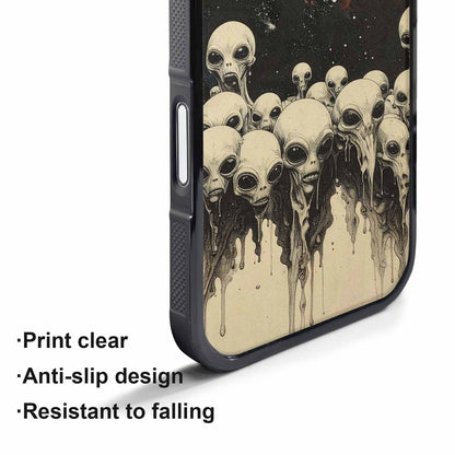 iPhone 17 Pro Max Case — Melting Aliens Pattern Alien Scifi, Custom Art Phone Cover