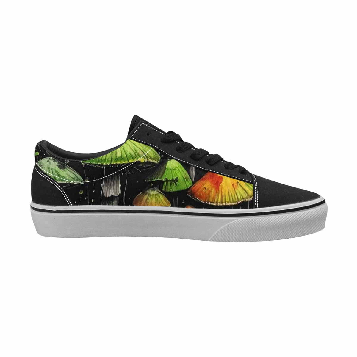 WOMEN'S Rainbow Drip Mushrooms Lace-Up Canvas Dark Academia Custom Sneakers