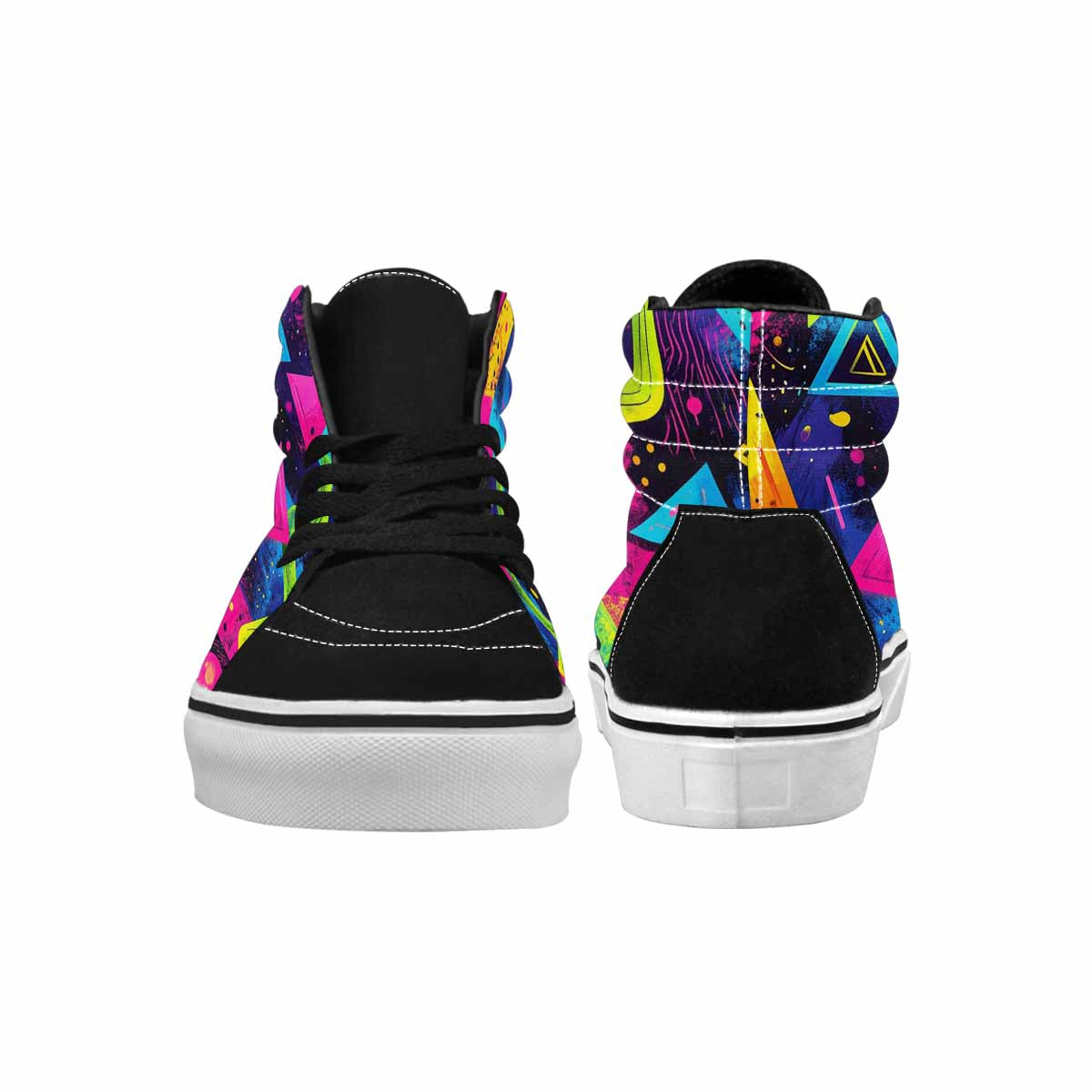 MEN'S Memphis Squiggles Triangles Dots High Top Canvas Y2K Custom Shoes