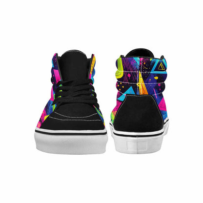 MEN'S Memphis Squiggles Triangles Dots High Top Canvas Y2K Custom Shoes