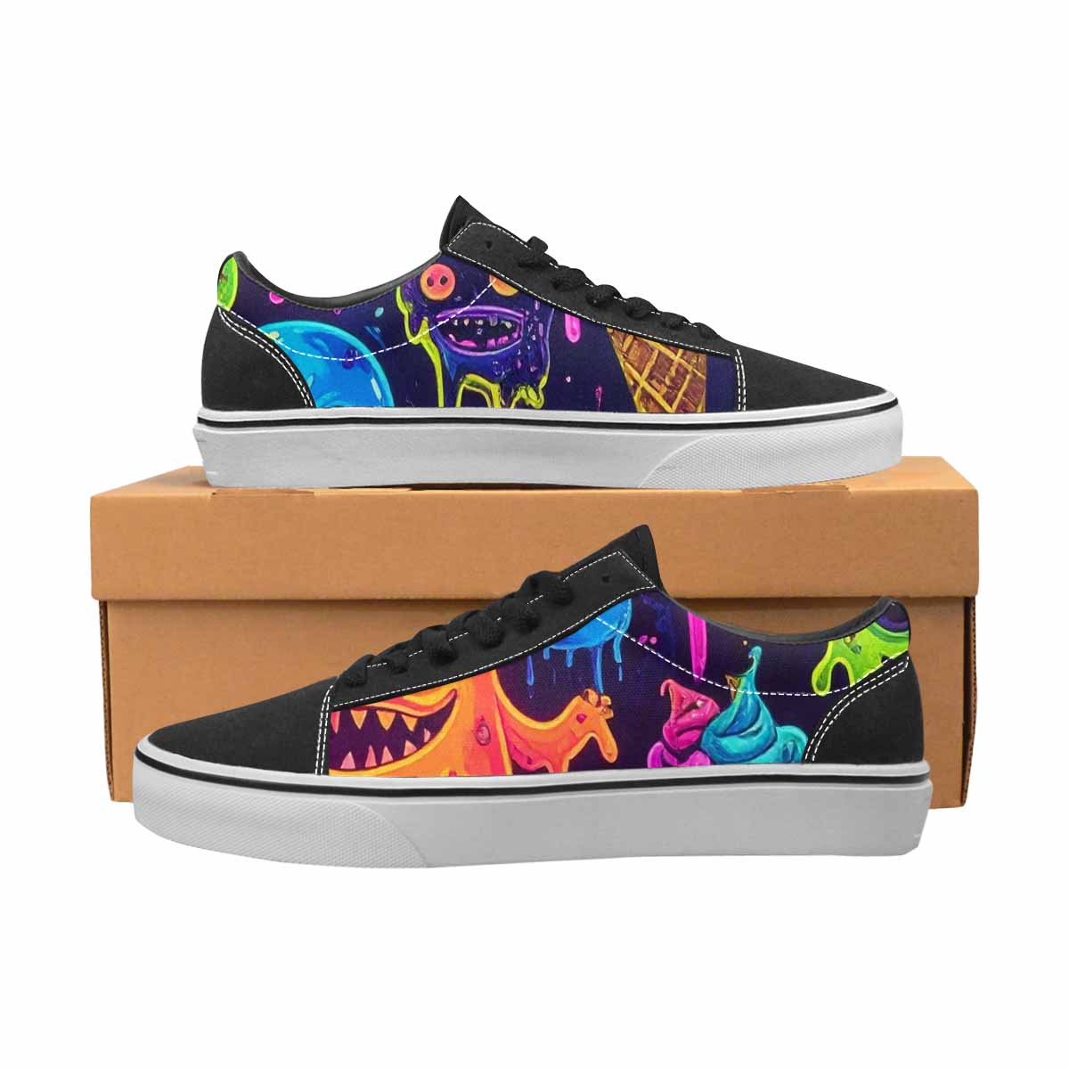 WOMEN'S Ice Cream Monsters  Lace-Up Canvas Vivid Sneakers
